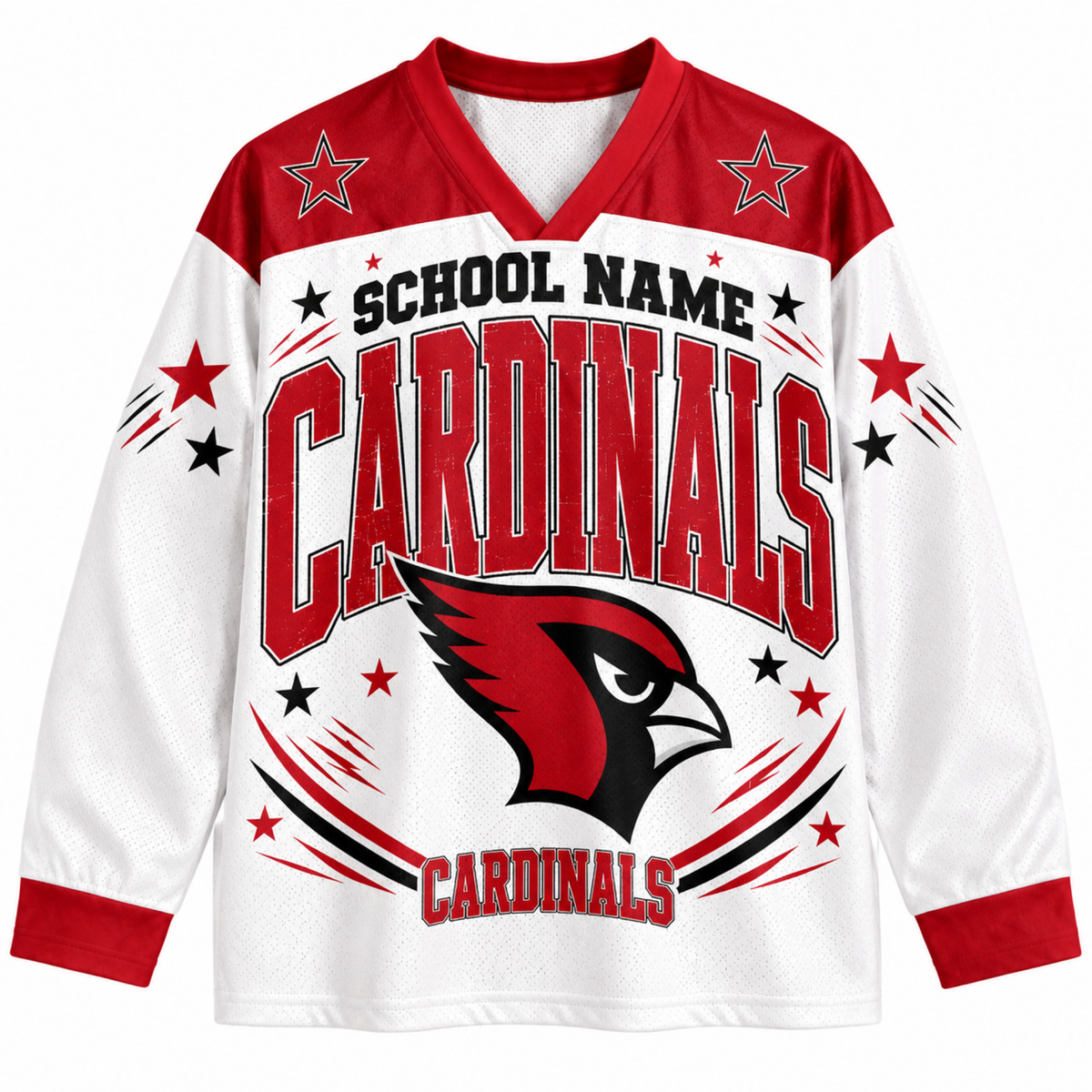 Chaotic Club Retro Mascot Patriotic Stars Game Day Long Sleeve Sports Jersey