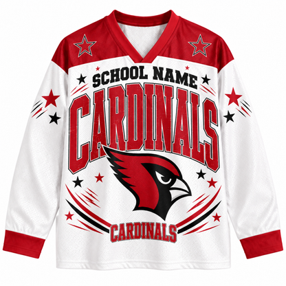 Chaotic Club Retro Mascot Patriotic Stars Game Day Long Sleeve Sports Jersey