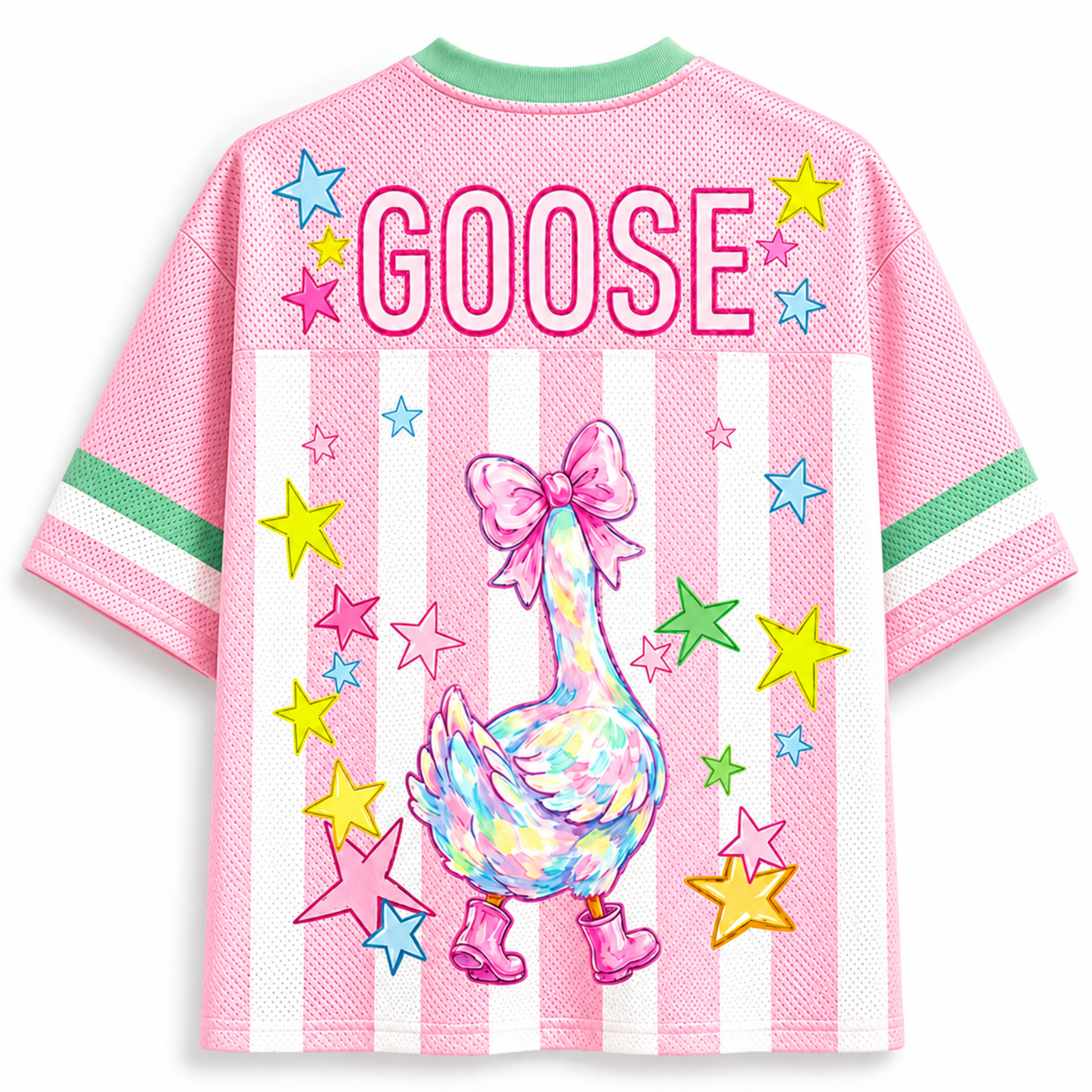 ChaoticClub Striped Summer Silly Goose Butt Mesh Jersey