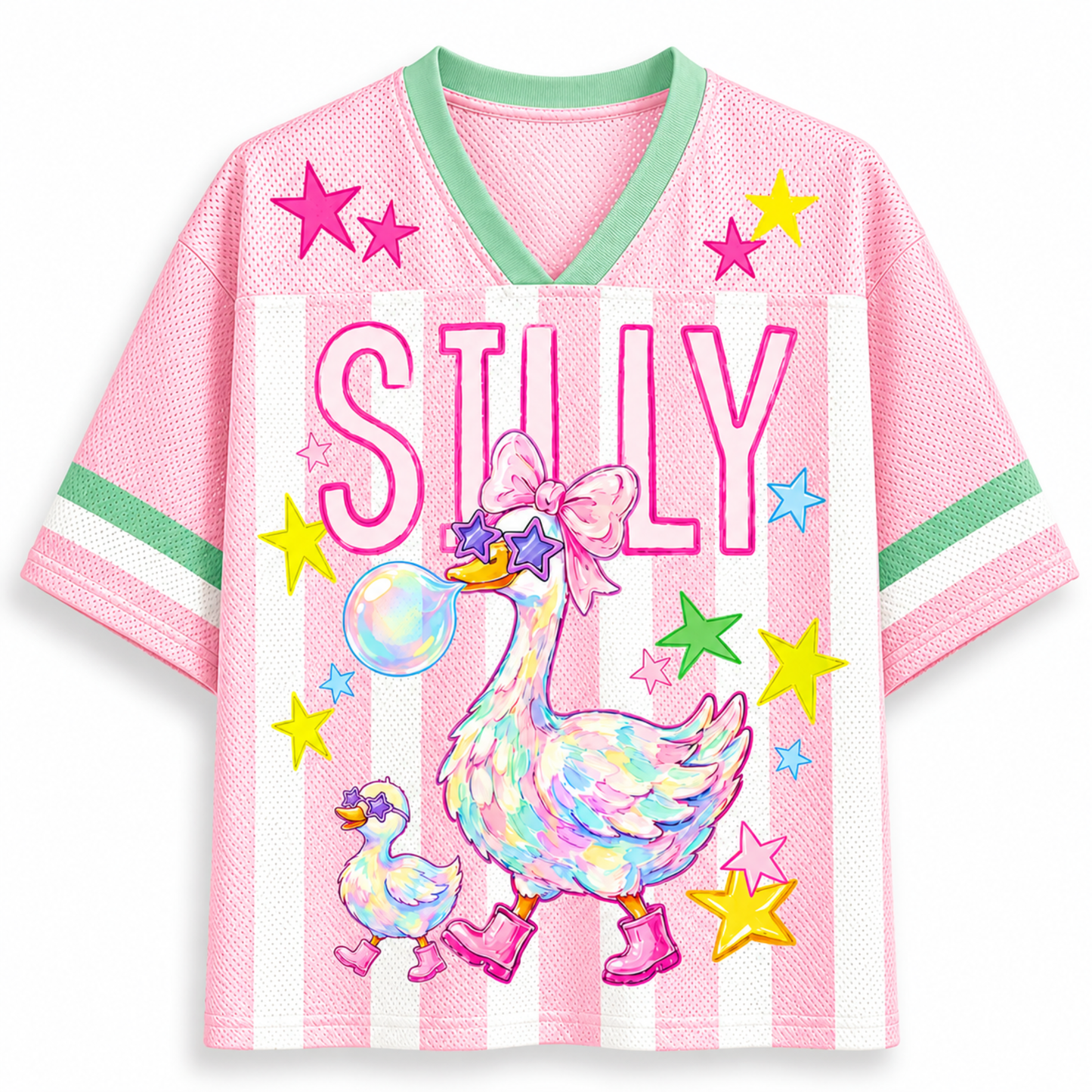 ChaoticClub Striped Summer Silly Goose Butt Mesh Jersey