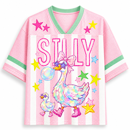 ChaoticClub Striped Summer Silly Goose Butt Mesh Jersey