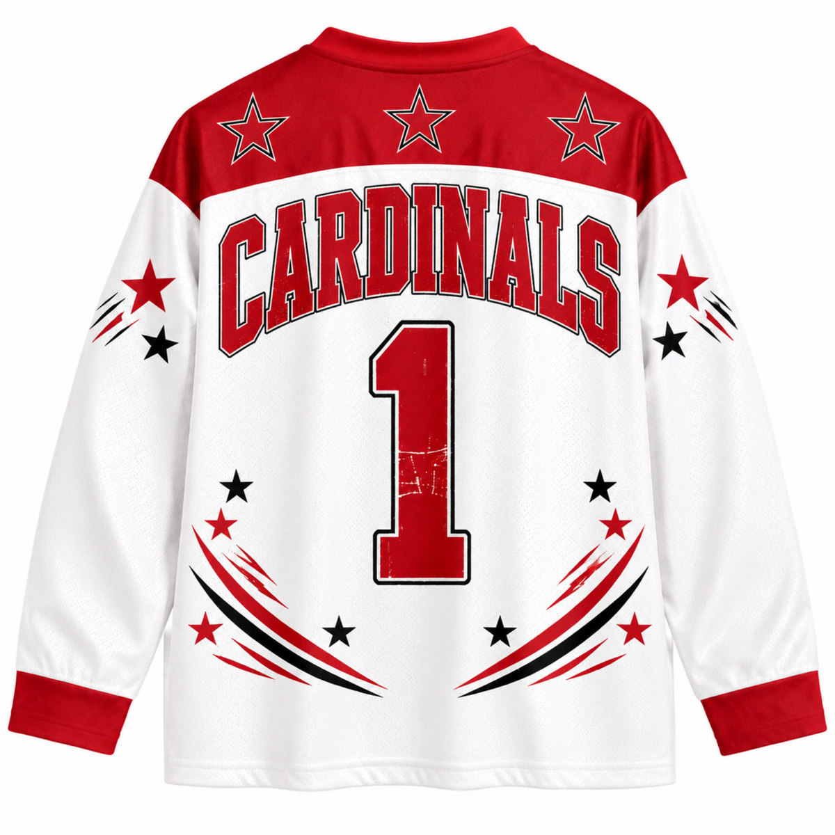 Chaotic Club Retro Mascot Patriotic Stars Game Day Long Sleeve Sports Jersey