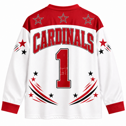 Chaotic Club Retro Mascot Patriotic Stars Game Day Long Sleeve Sports Jersey