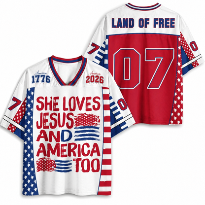 ChaoticClub She Loves Jesus And America Too Mesh Jersey