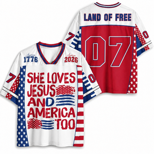 ChaoticClub She Loves Jesus And America Too Mesh Jersey