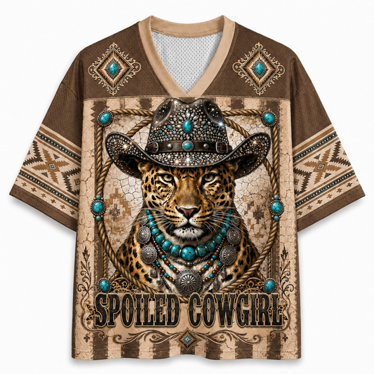 Chaotic Club Leopard Western Cowboy Mesh Jersey