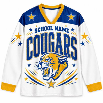 Chaotic Club Retro Mascot Patriotic Stars Game Day Long Sleeve Sports Jersey