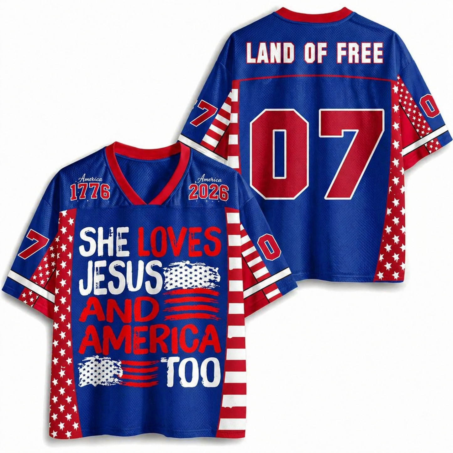 ChaoticClub She Loves Jesus And America Too Mesh Jersey