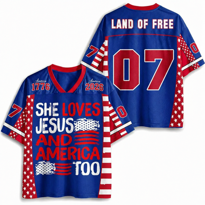 ChaoticClub She Loves Jesus And America Too Mesh Jersey