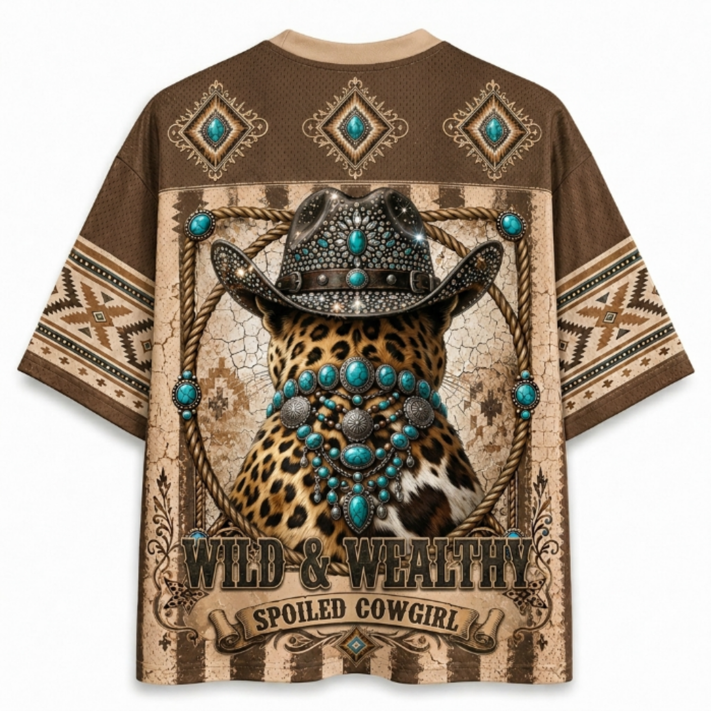 Chaotic Club Leopard Western Cowboy Mesh Jersey