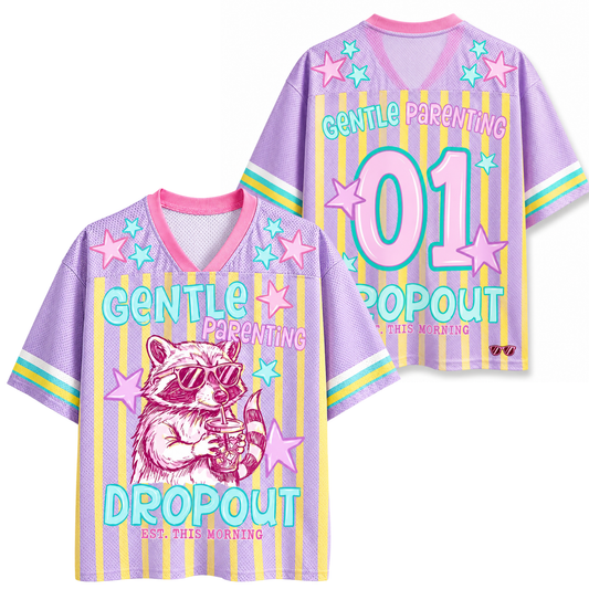 ChaoticClub Gentle Parenting Dropout Stars Raccoon Mesh Jersey