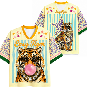 ChaoticClub Preppy Tiger Stars Bubblegum Mesh Jersey