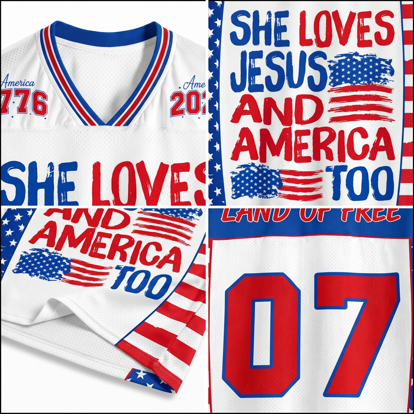 ChaoticClub She Loves Jesus And America Too Mesh Jersey