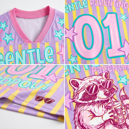 ChaoticClub Gentle Parenting Dropout Stars Raccoon Mesh Jersey