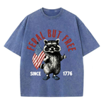Chaoticclub 250th Feral But Free Raccoon Washed T-Shirt