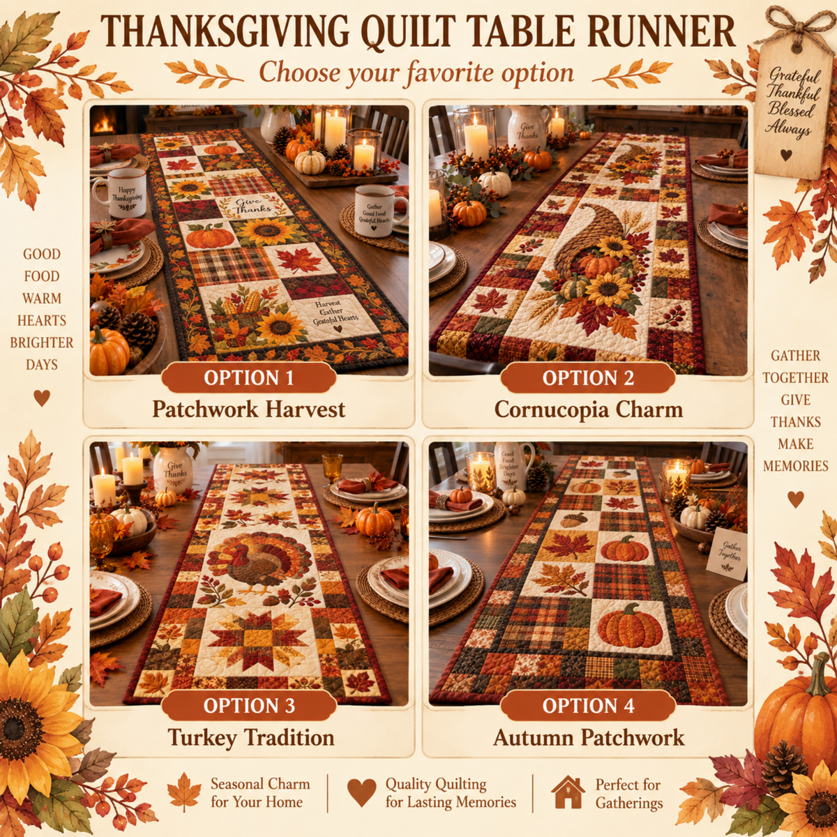 Chaotic Club Thanksgiving Quilt Table Runner