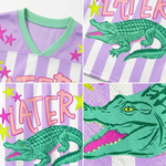 ChaoticClub Striped Later Gator After While Crocodile Summer Mesh Jersey