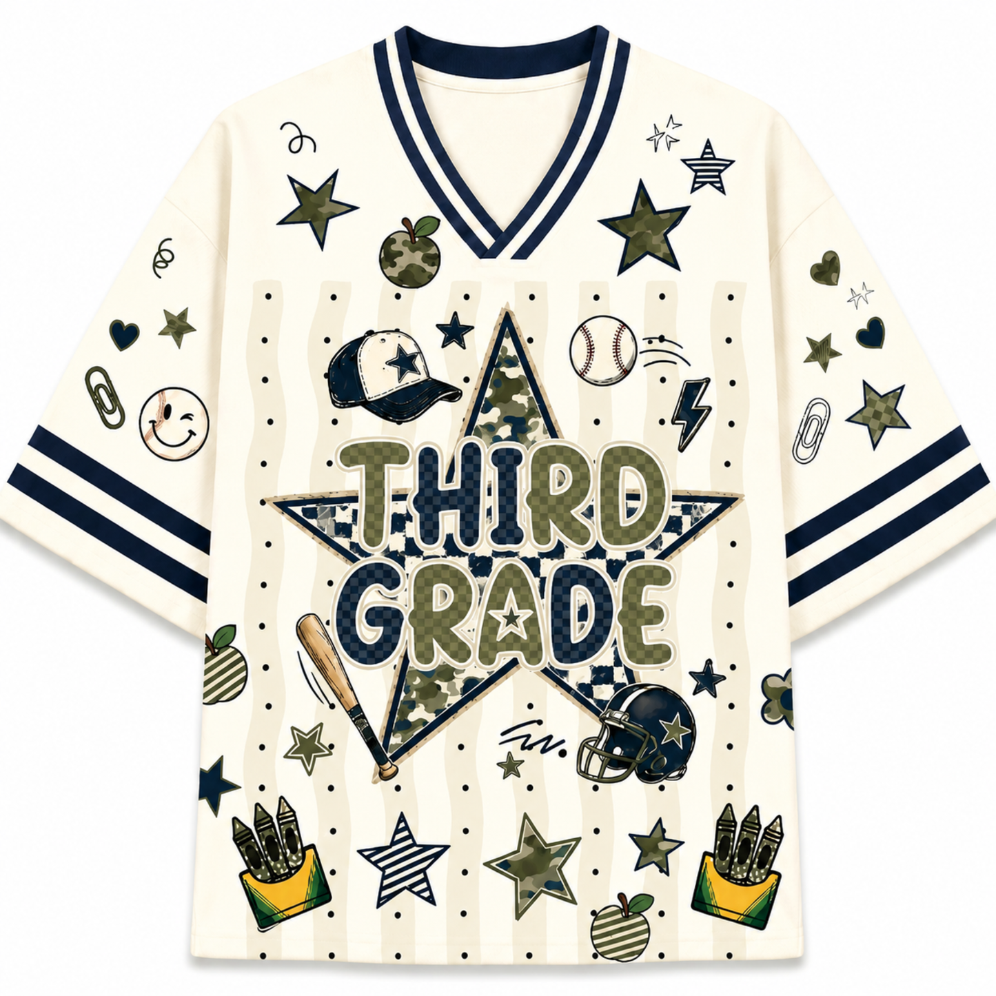 ChaoticClub Star Camo Back to School Boys Mesh Jersey