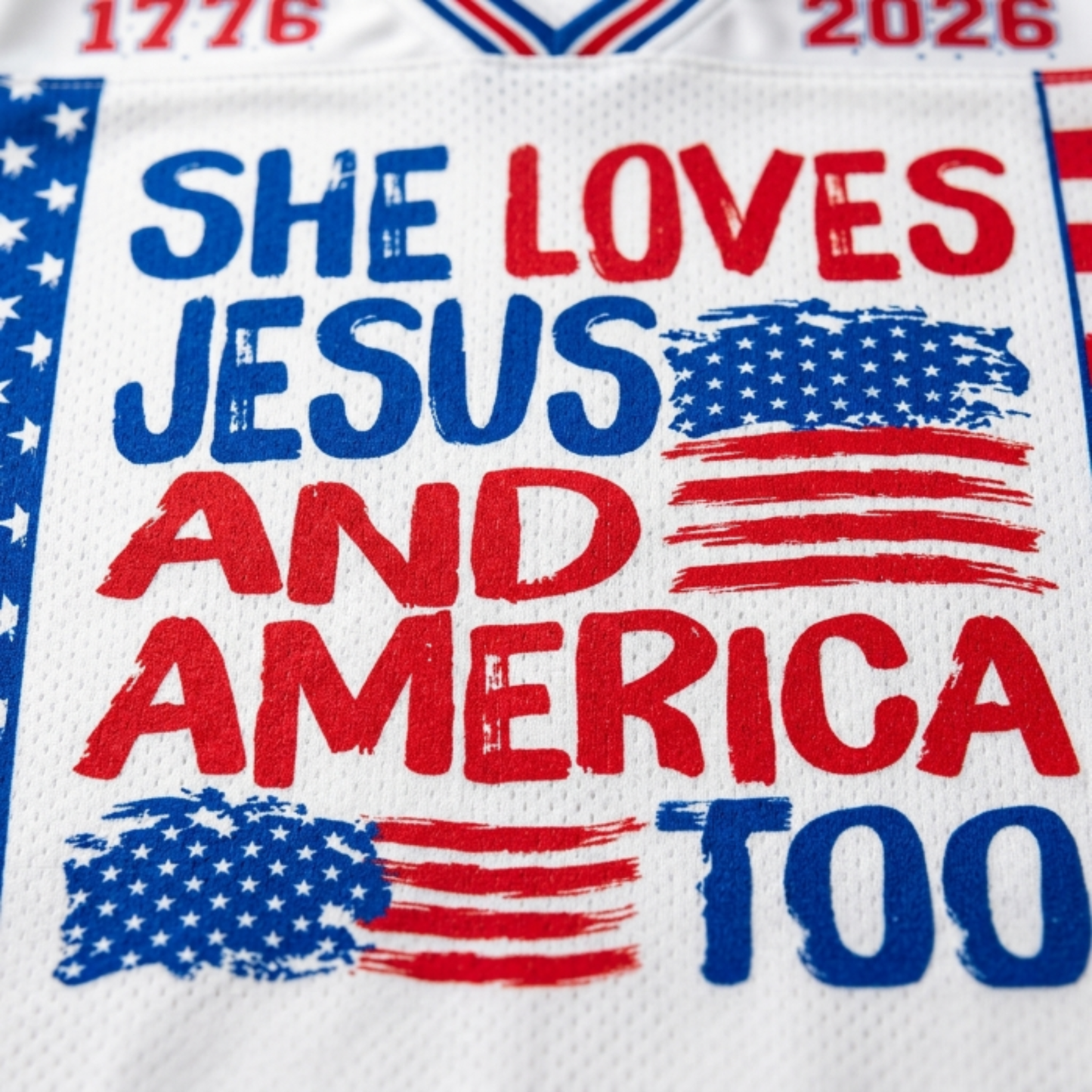 ChaoticClub She Loves Jesus And America Too Mesh Jersey