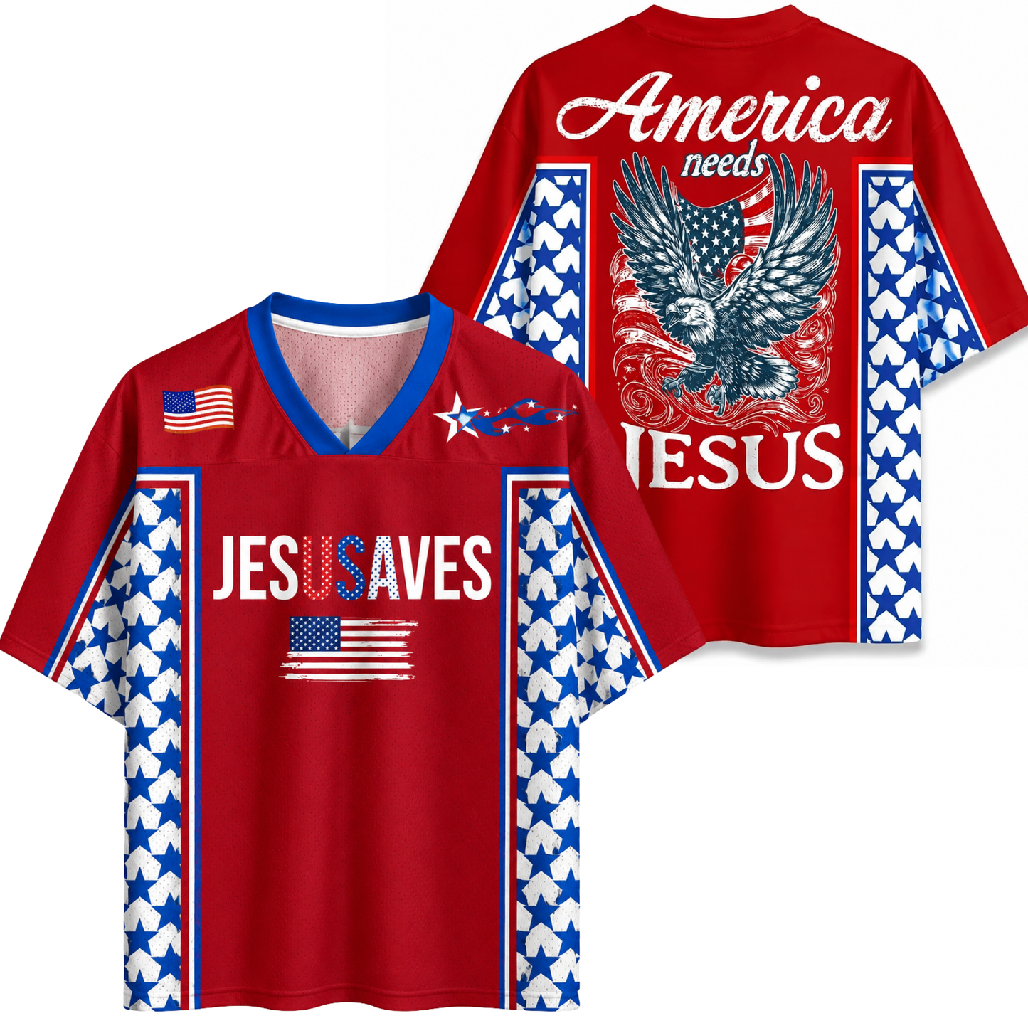 ChaoticClub Jesus Saves America Mesh Jersey