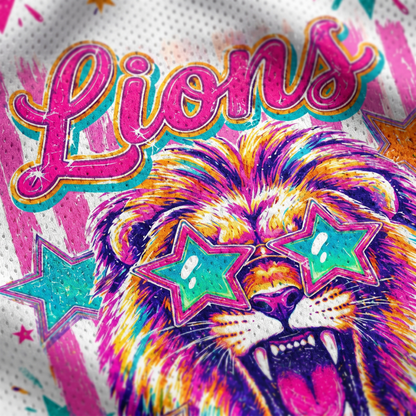 ChaoticcClub Lions Stars Mascot Mesh Jersey - Breathable Mesh Fabric Detail