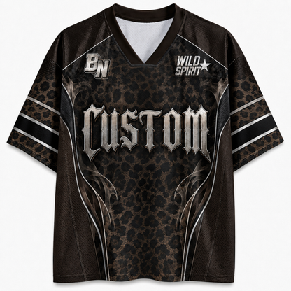 ChaoticClub Vintage Leopard Personalized Mesh Jersey