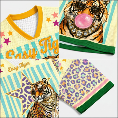 ChaoticClub Preppy Tiger Stars Bubblegum Mesh Jersey
