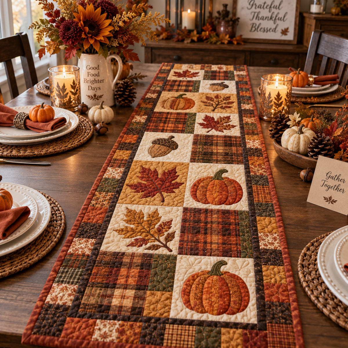 Chaotic Club Thanksgiving Quilt Table Runner