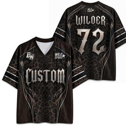 ChaoticClub Vintage Leopard Personalized Mesh Jersey