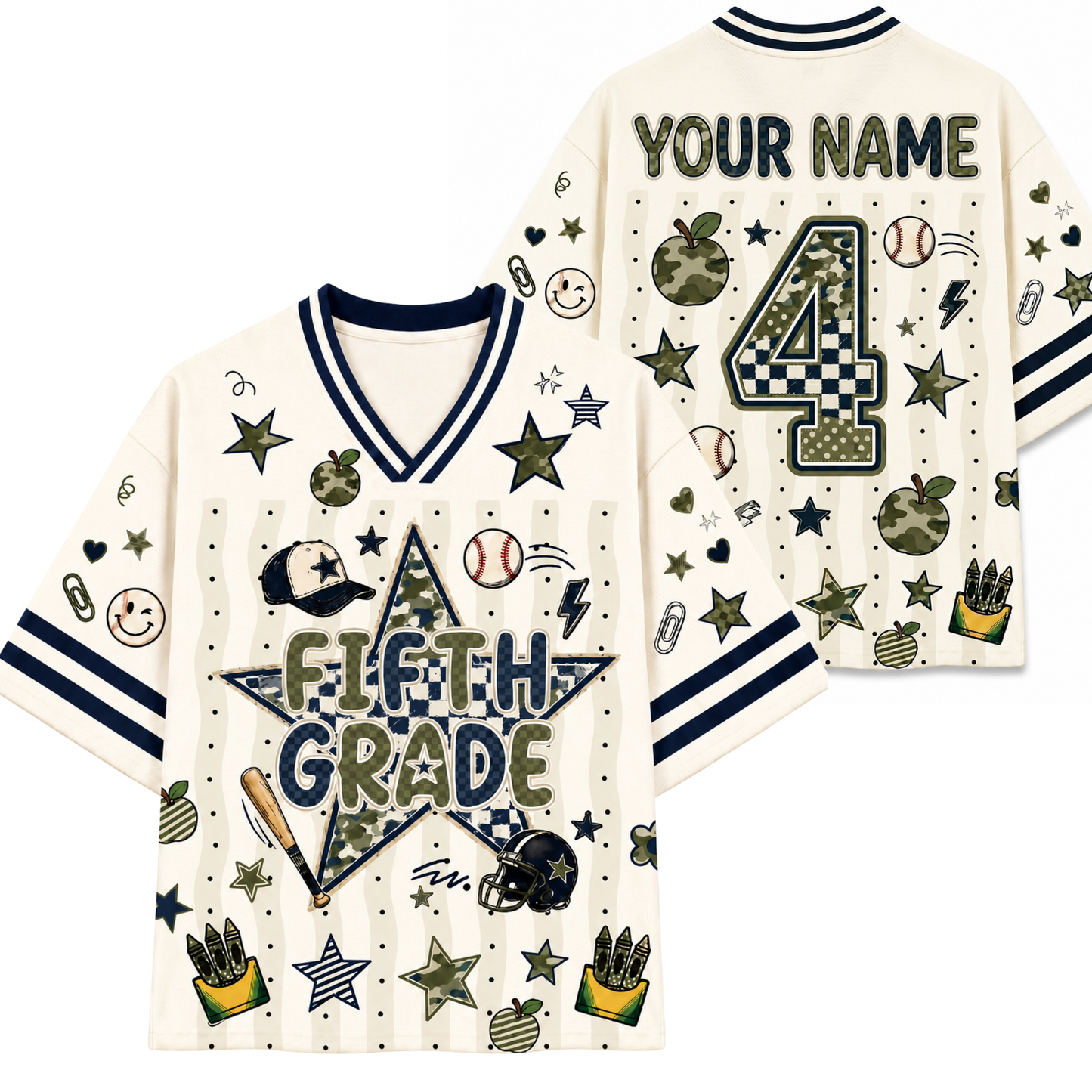 ChaoticClub Star Camo Back to School Boys Mesh Jersey