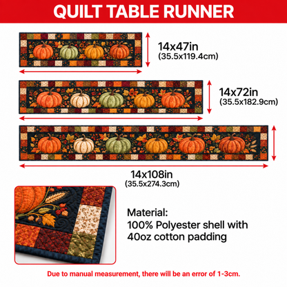 Chaotic Club Autumn Harvest Quilted Table Runner