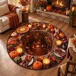 Chaotic Club Autumn Stone Well 3D Illusion Round Rug