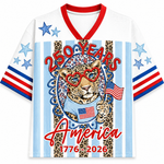 ChaoticClub Striped Patriotic Leopard America Mesh Jersey