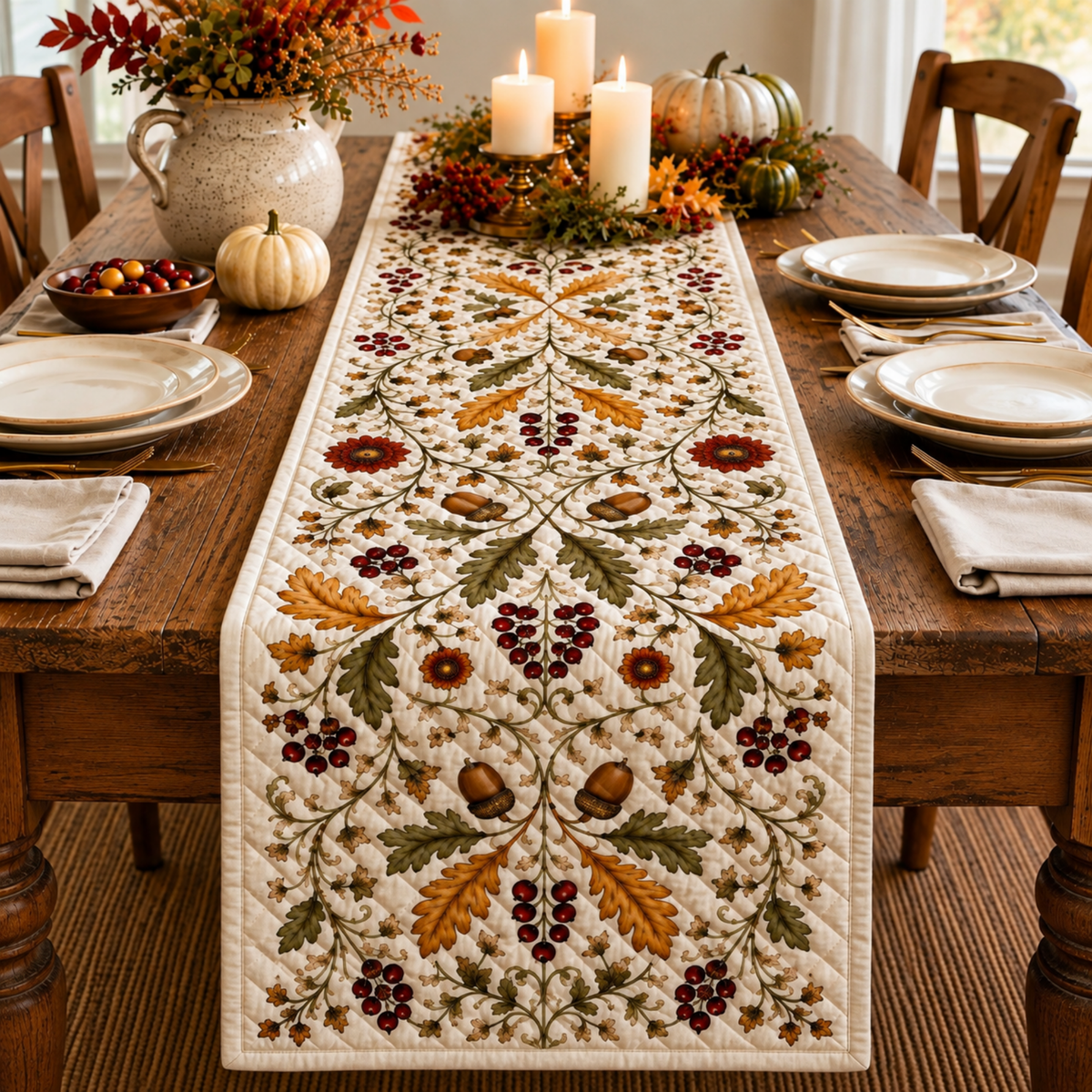 Chaotic Club Autumn Harvest Quilted Table Runner