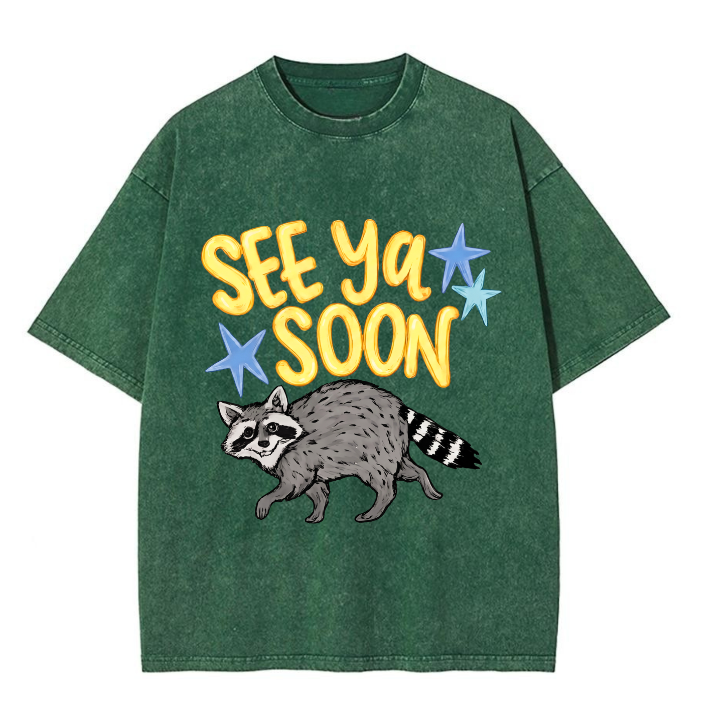 Chaoticclub See Ya Soon Raccoon Washed T-Shirt