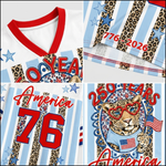 ChaoticClub Striped Patriotic Leopard America Mesh Jersey