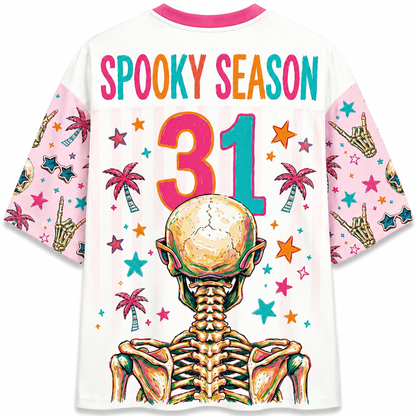 ChaoticClub Colorful Skull Ghost Bubblegum Halloween Mesh Jersey