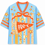ChaoticClub Striped Floral Pennant Flag Mesh Jersey