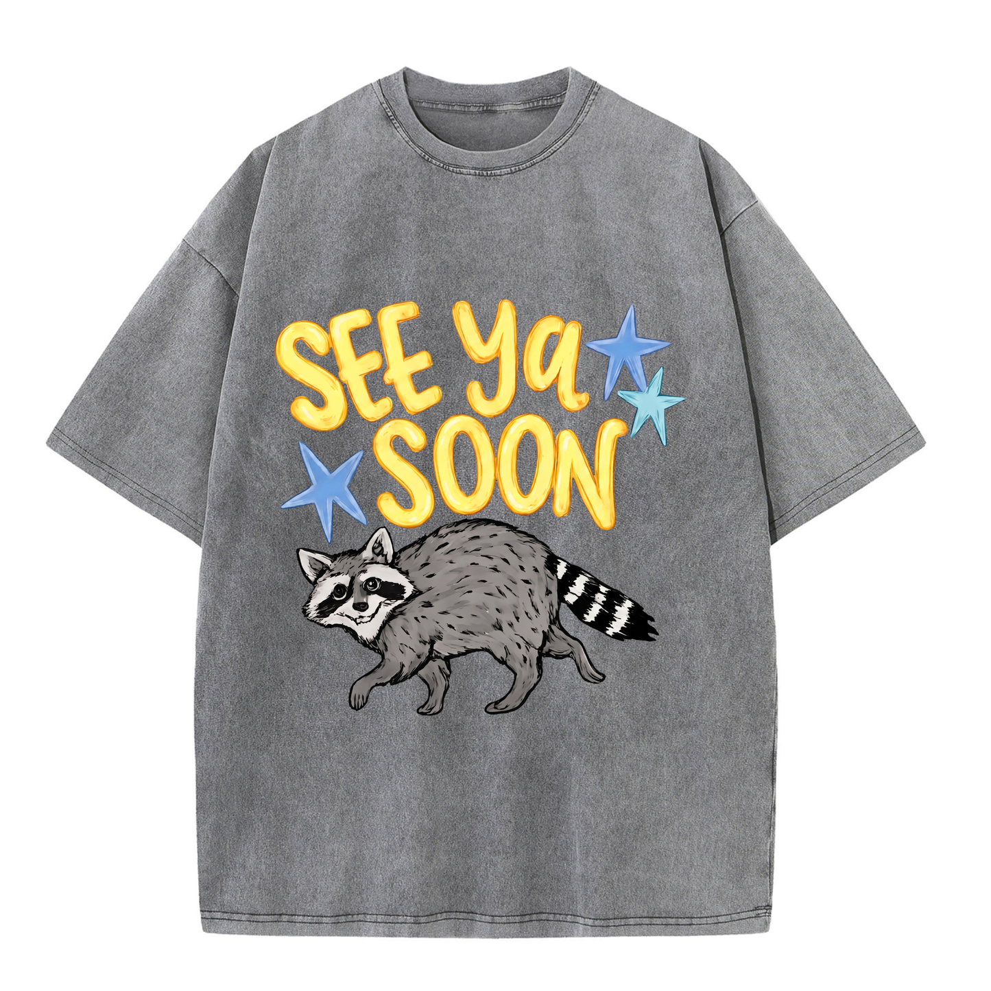 Chaoticclub See Ya Soon Raccoon Washed T-Shirt