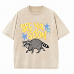 Chaoticclub See Ya Soon Raccoon Washed T-Shirt