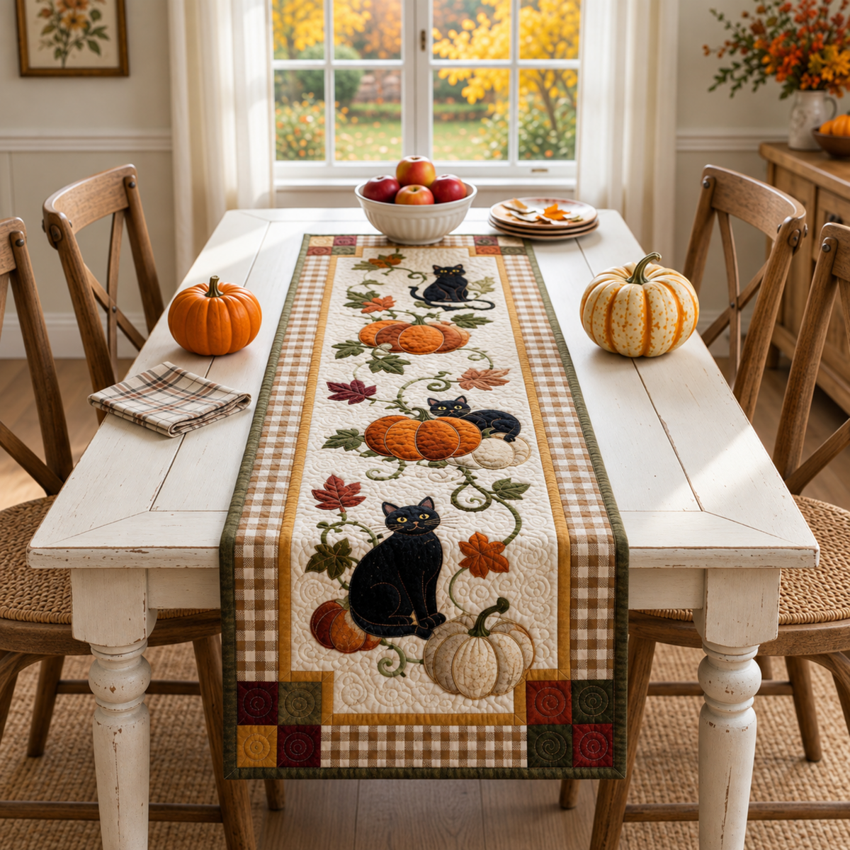 Chaotic Club Halloween Quilted Table Runner