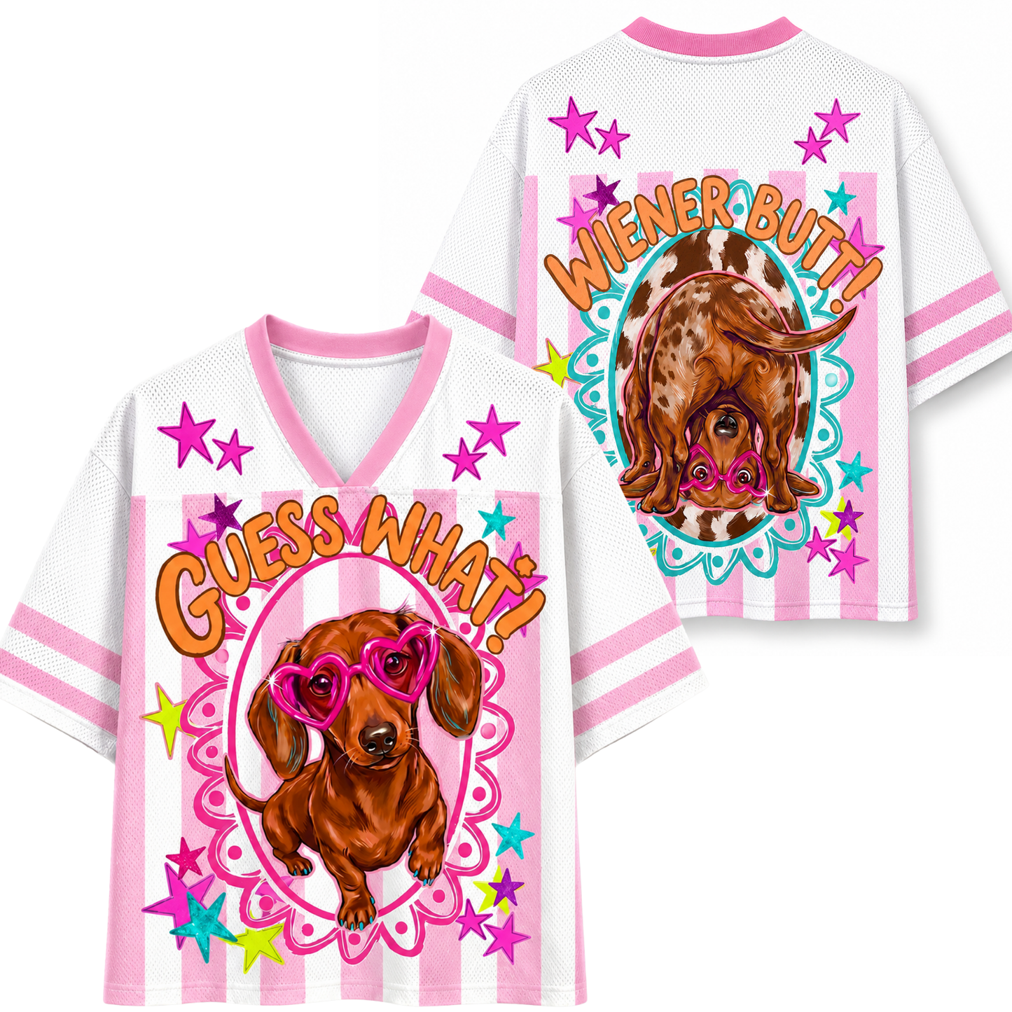 ChaoticClub Guess What Wiener Dachshund Mesh Jersey