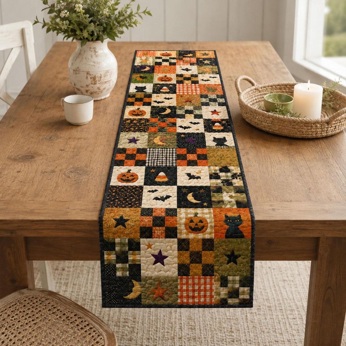 Chaotic Club Halloween Quilted Table Runner