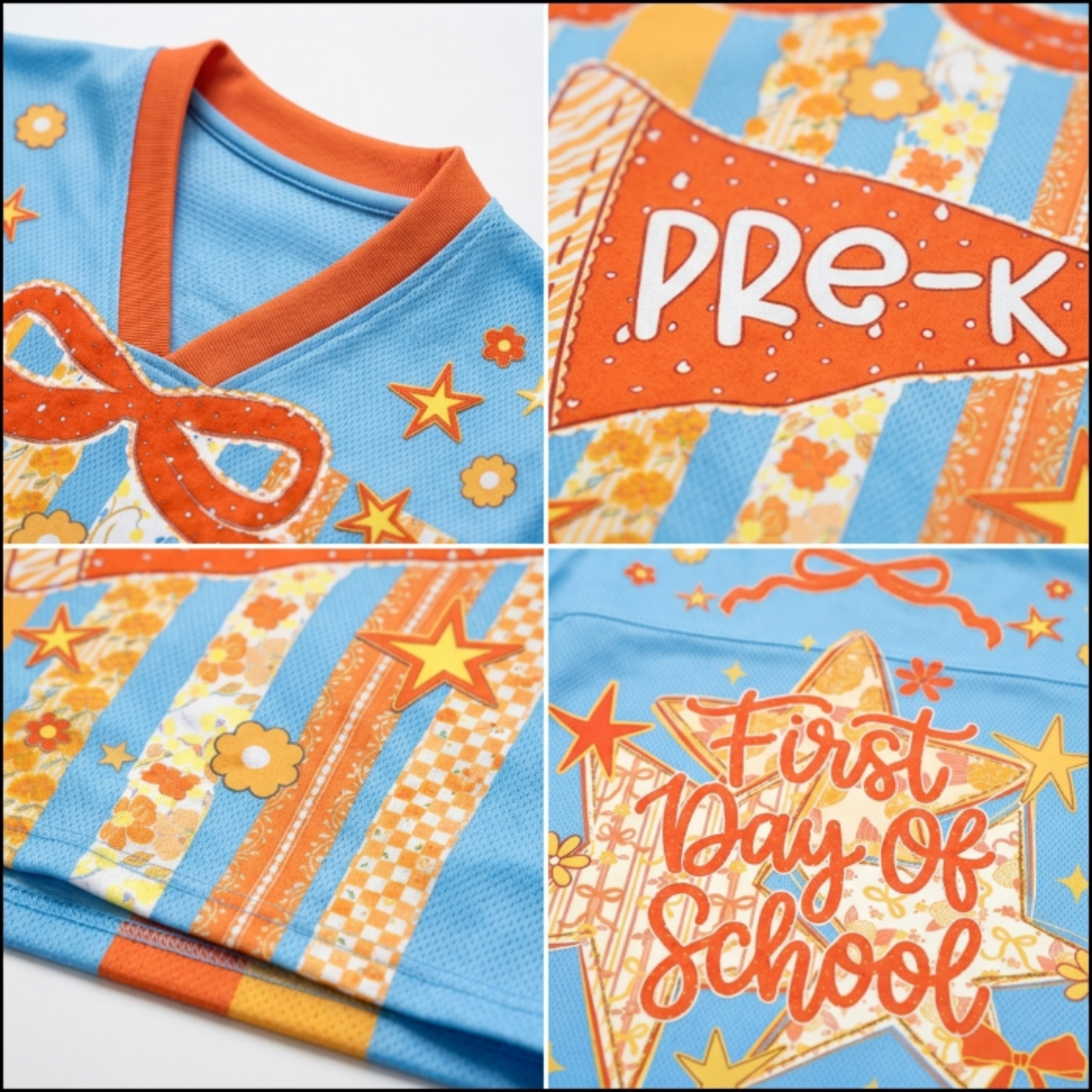 ChaoticClub Striped Floral Pennant Flag Mesh Jersey