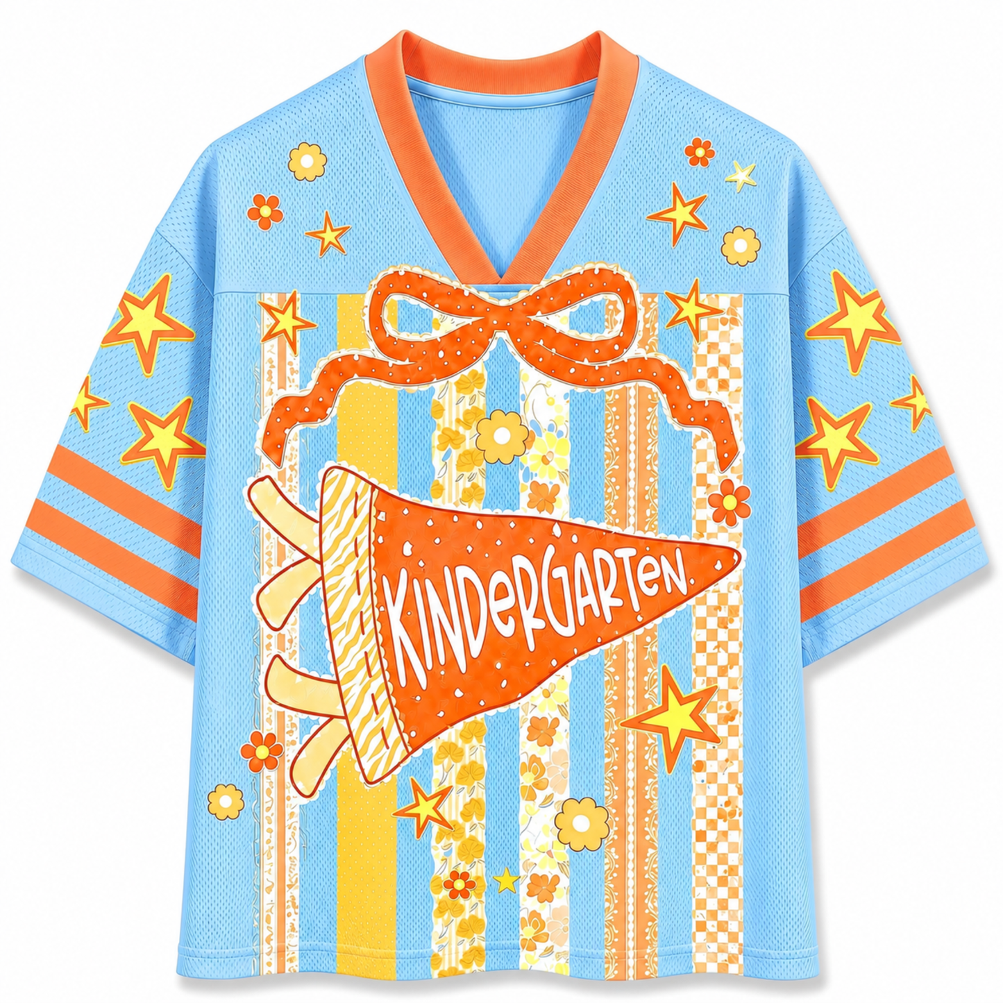 ChaoticClub Striped Floral Pennant Flag Mesh Jersey
