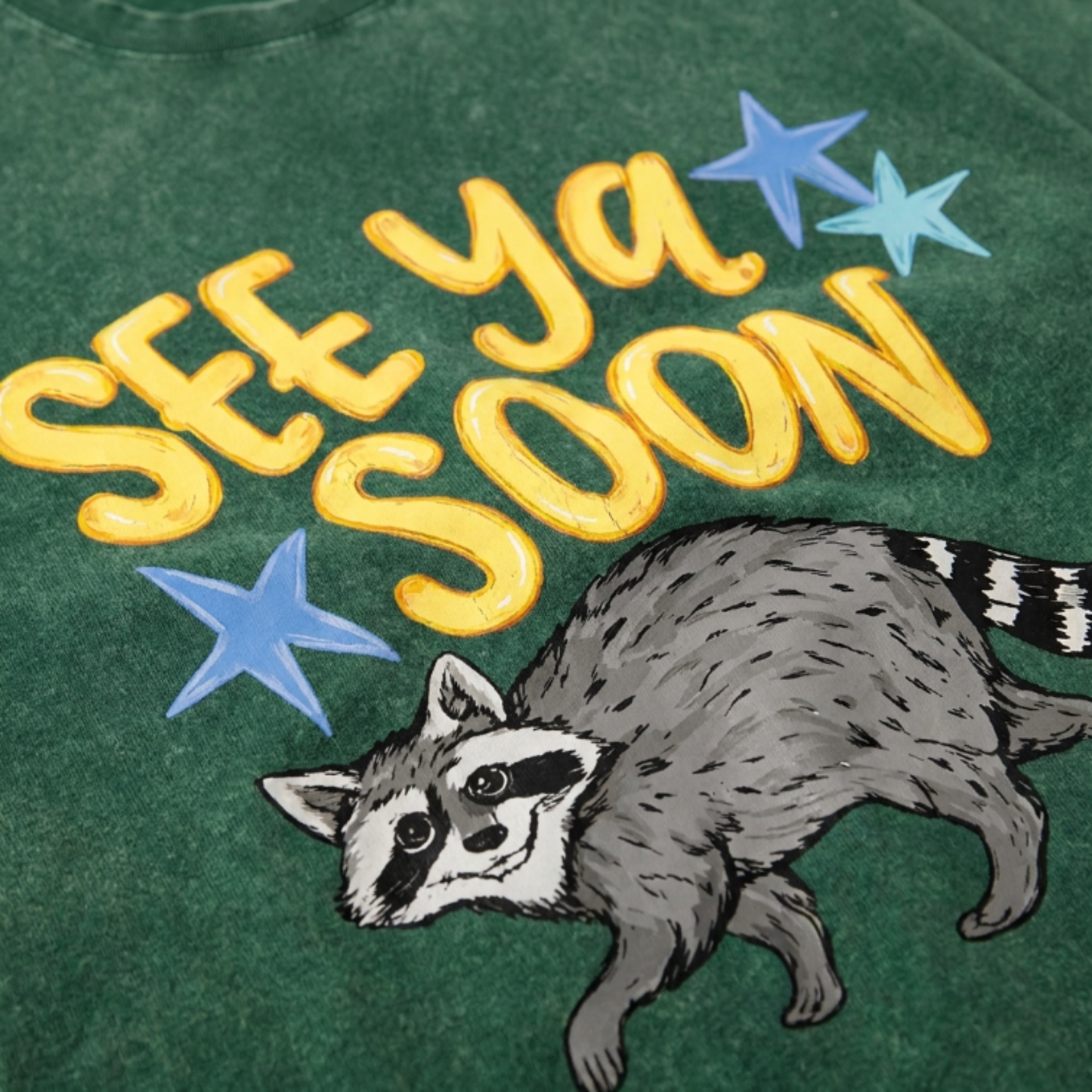 Chaoticclub See Ya Soon Raccoon Washed T-Shirt