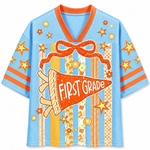 ChaoticClub Striped Floral Pennant Flag Mesh Jersey