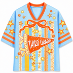 ChaoticClub Striped Floral Pennant Flag Mesh Jersey