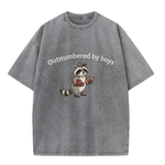 Chaoticclub Outnumbered By Boys Raccoon Washed T-Shirt