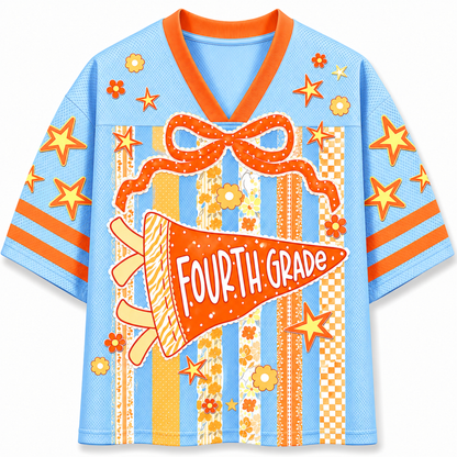 ChaoticClub Striped Floral Pennant Flag Mesh Jersey